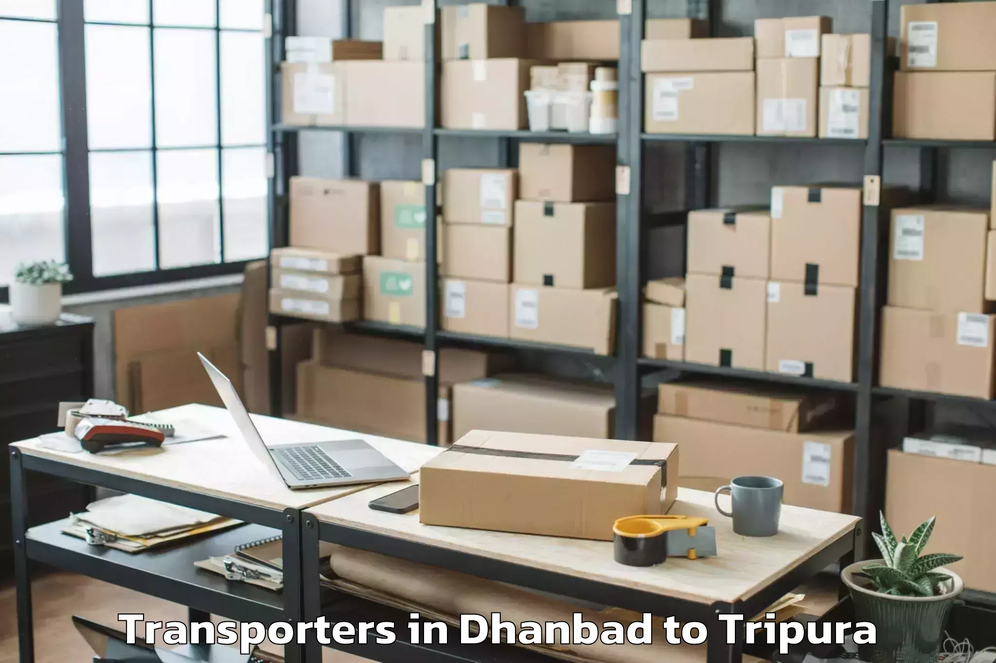 Top Dhanbad to Santirbazar Transporters Available